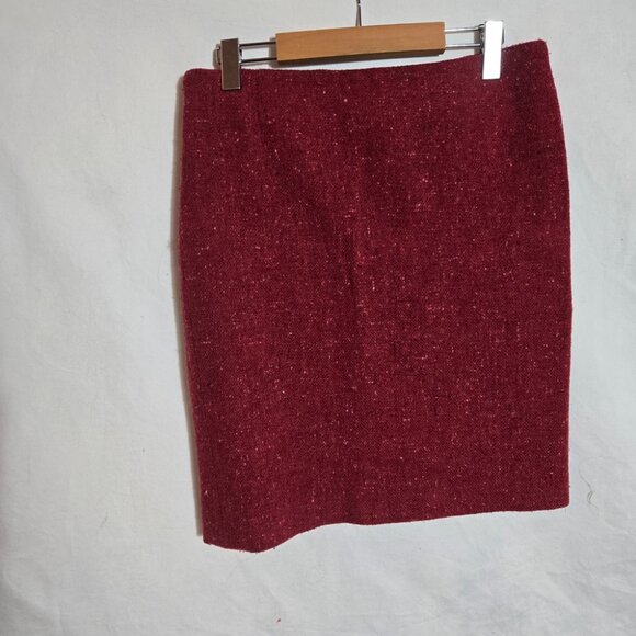 Akris Punto Textured Red Pencil Skirt - Picture 4 of 6